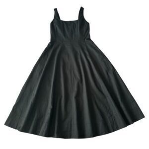 Madewell The Rylee Midi Dress Square Neckline Size 10 In Jet Black